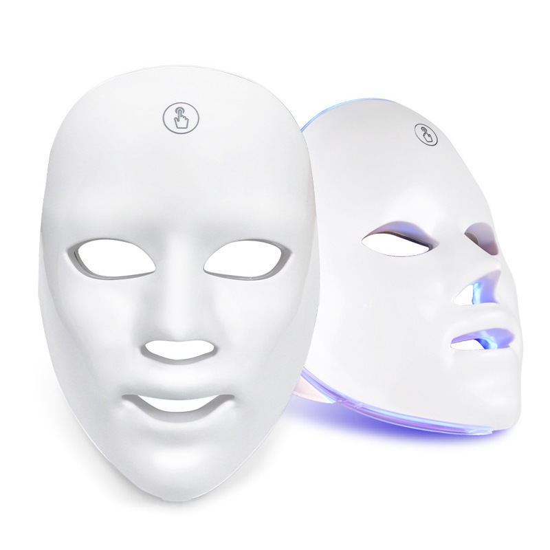 White LED face mask — front and angled views